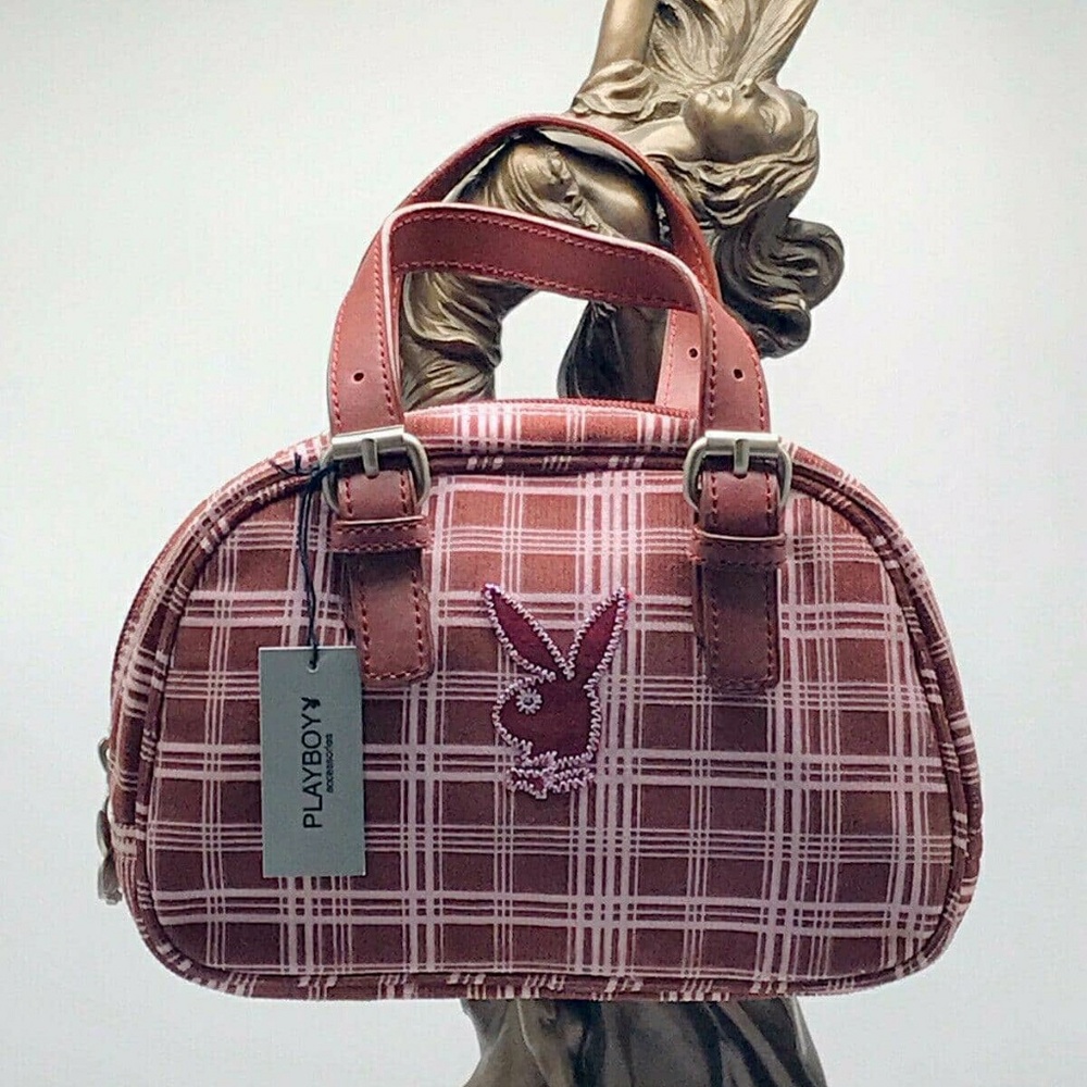 Women’s Playboy Mini Plaid Burgundy Fashion Handbags NWT